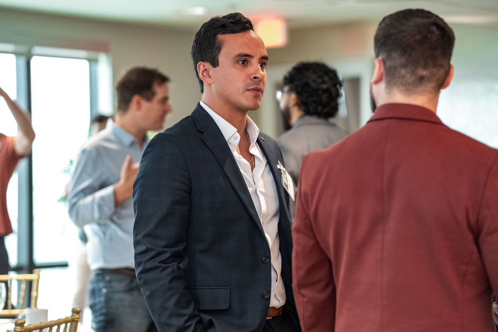 Business professional at networking event